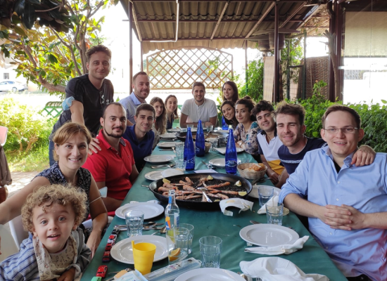 Paella time with the youngest member of the group (Valencia, 2021)