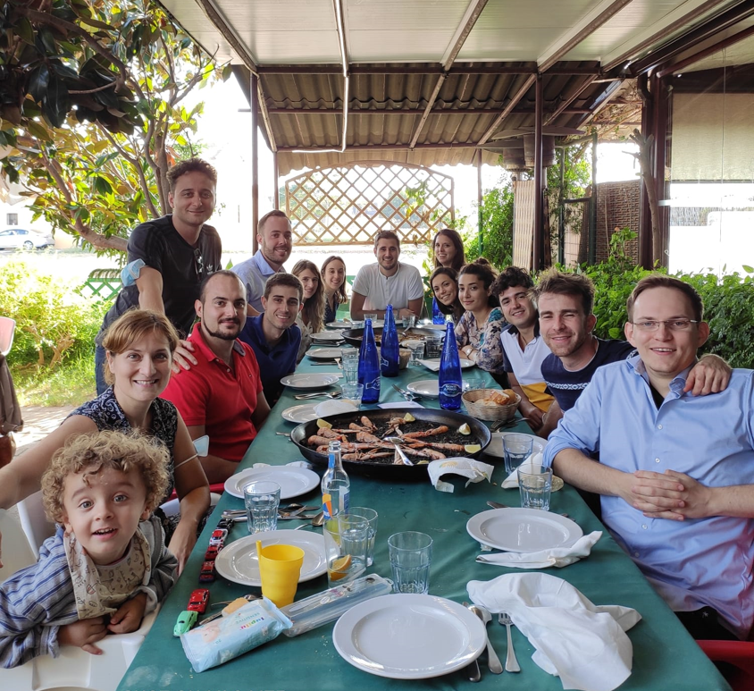 Paella time with the youngest member of the group (Valencia, 2021)