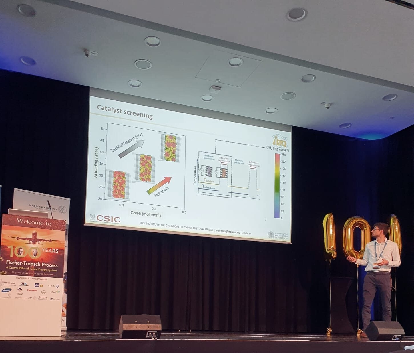 Quique delivering his talk at the 100 Years of Fischer-Tropsch Process conference (2025)